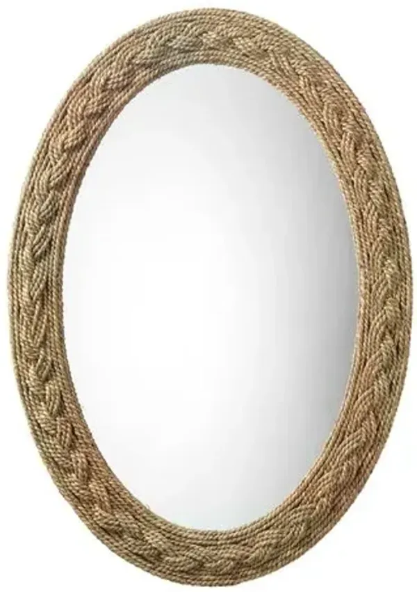 Nixi Oval Wall Mirror - Natural Seagrass - Jamie Young Co.
