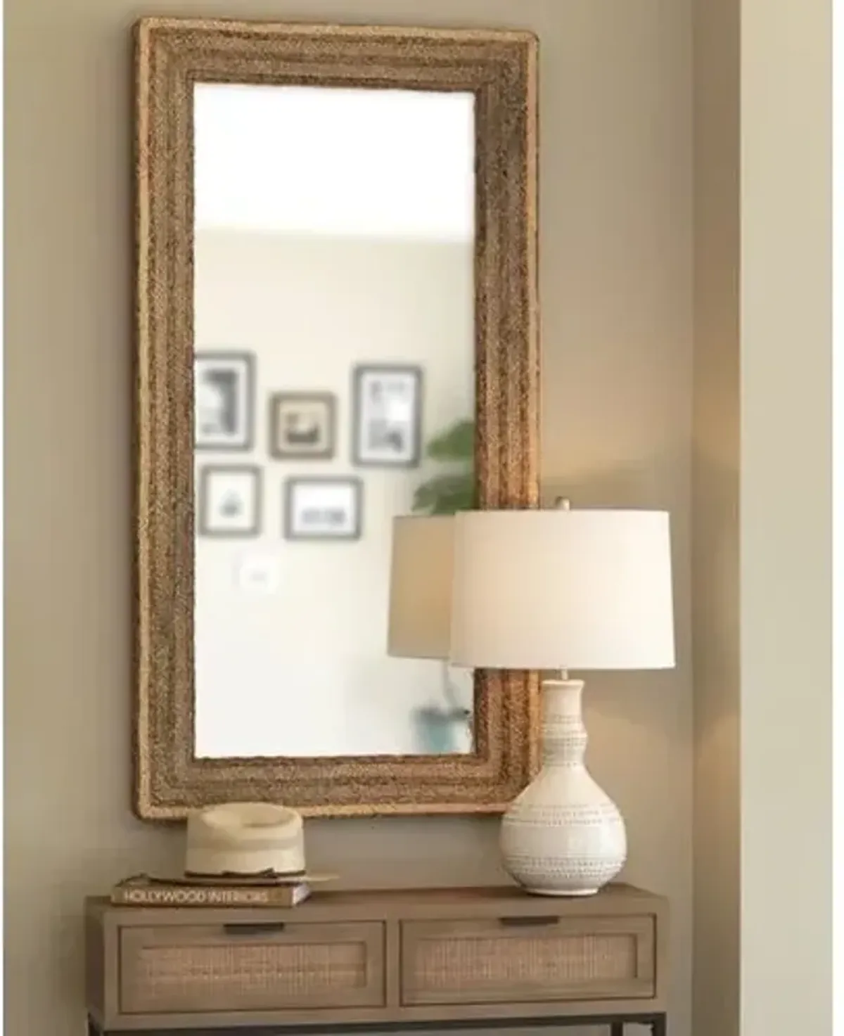 Fenna Rectangle Wall Mirror - Natural Seagrass - Jamie Young Co.