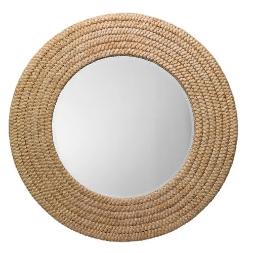 Tess Round Wall Mirror - Natural Seagrass - Jamie Young Co.