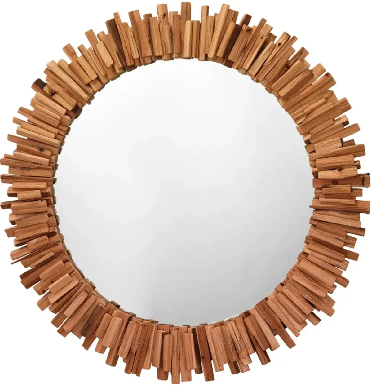 Ember Round  Driftwood Wall Mirror, Natural