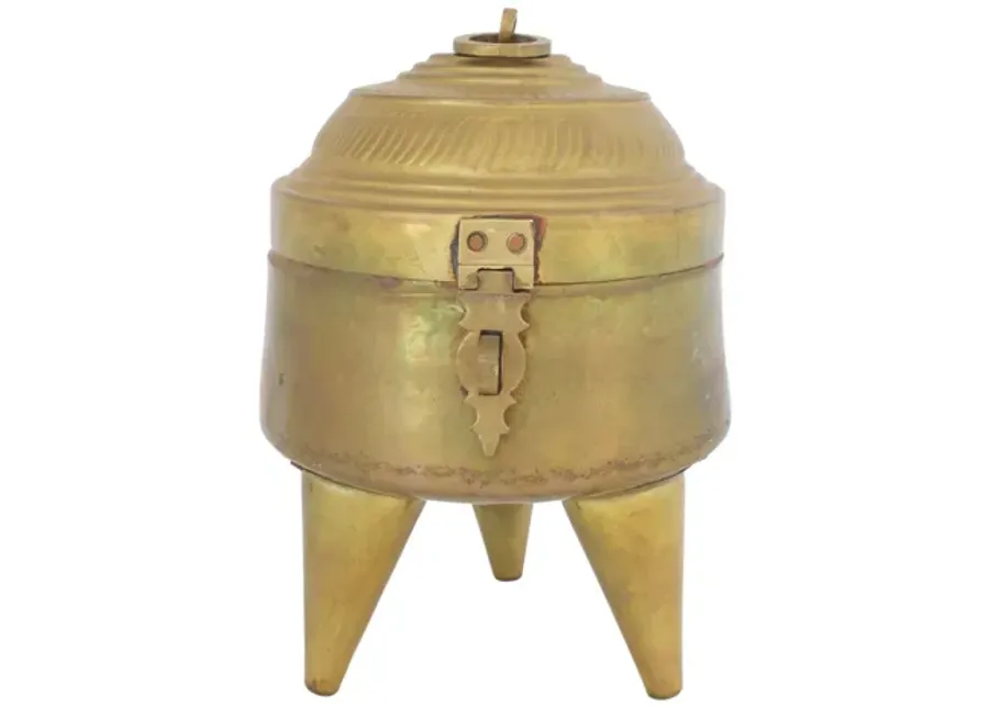 Antique Brass Betel Nut Box - G3Q Designs - Gold