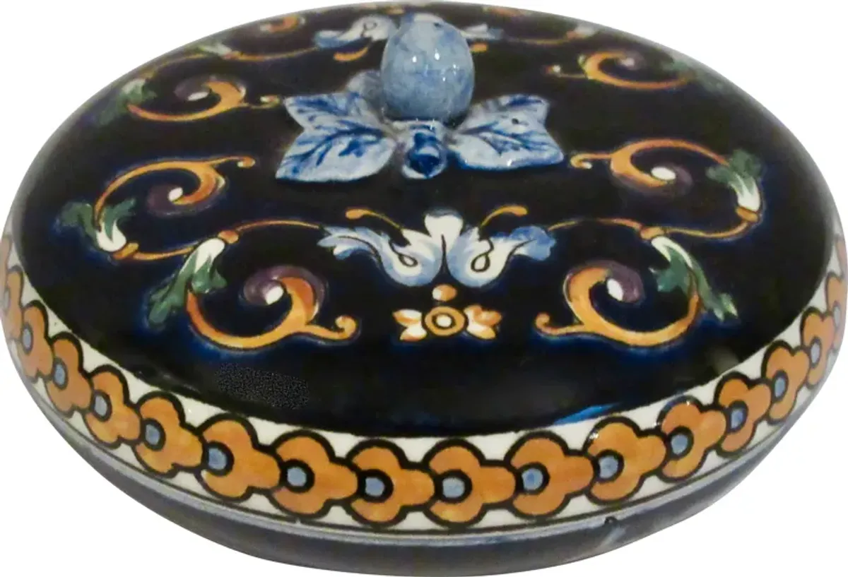 Gien French Faience Bon Bon Box - The Emporium Ltd. - Blue