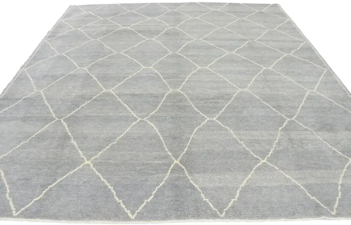 8'3" x 9' Gray Moroccan Trellis Rug - Esmaili Rugs & Antiques - Gray