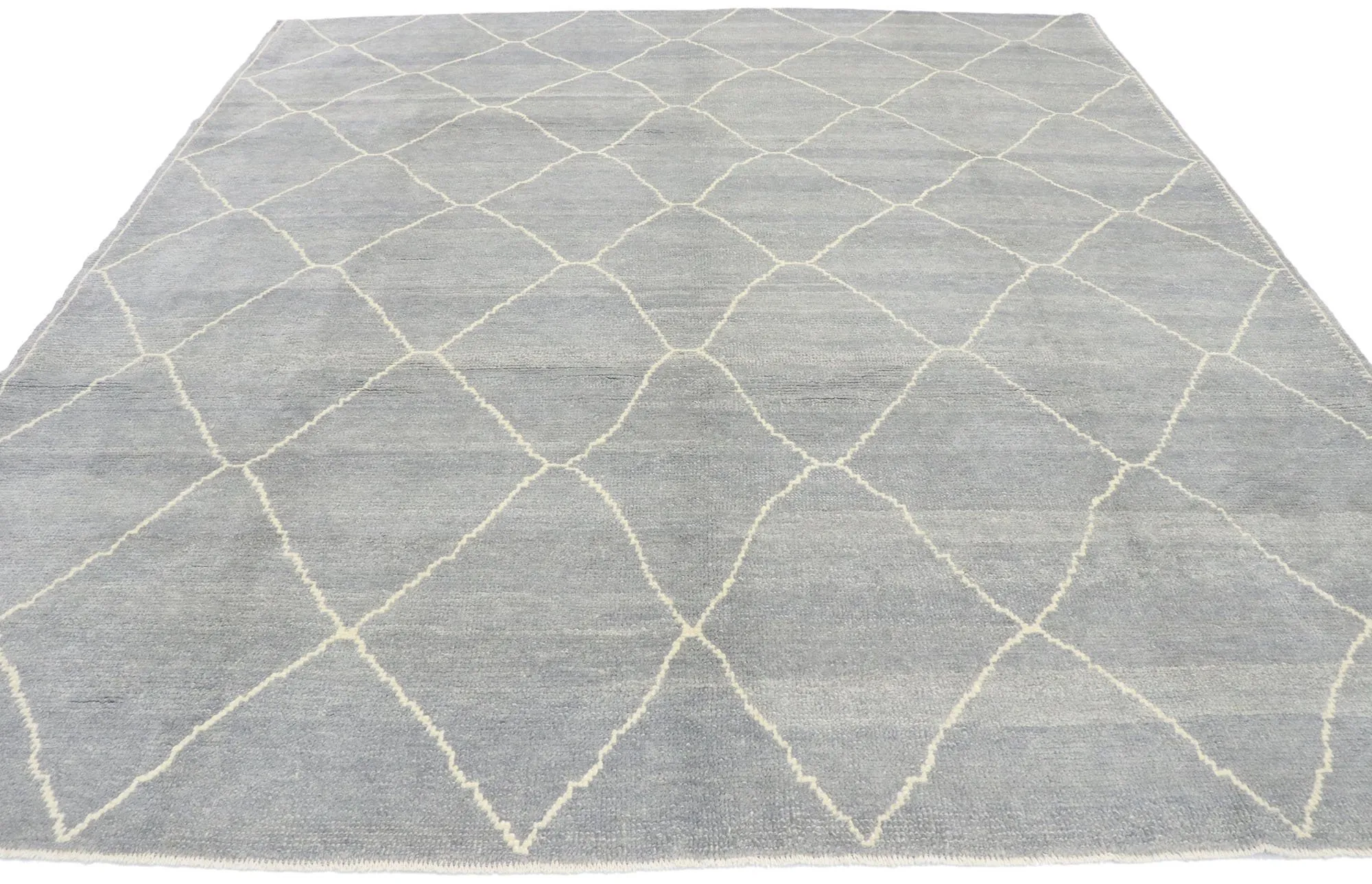 8'3" x 9' Gray Moroccan Trellis Rug - Esmaili Rugs & Antiques - Gray