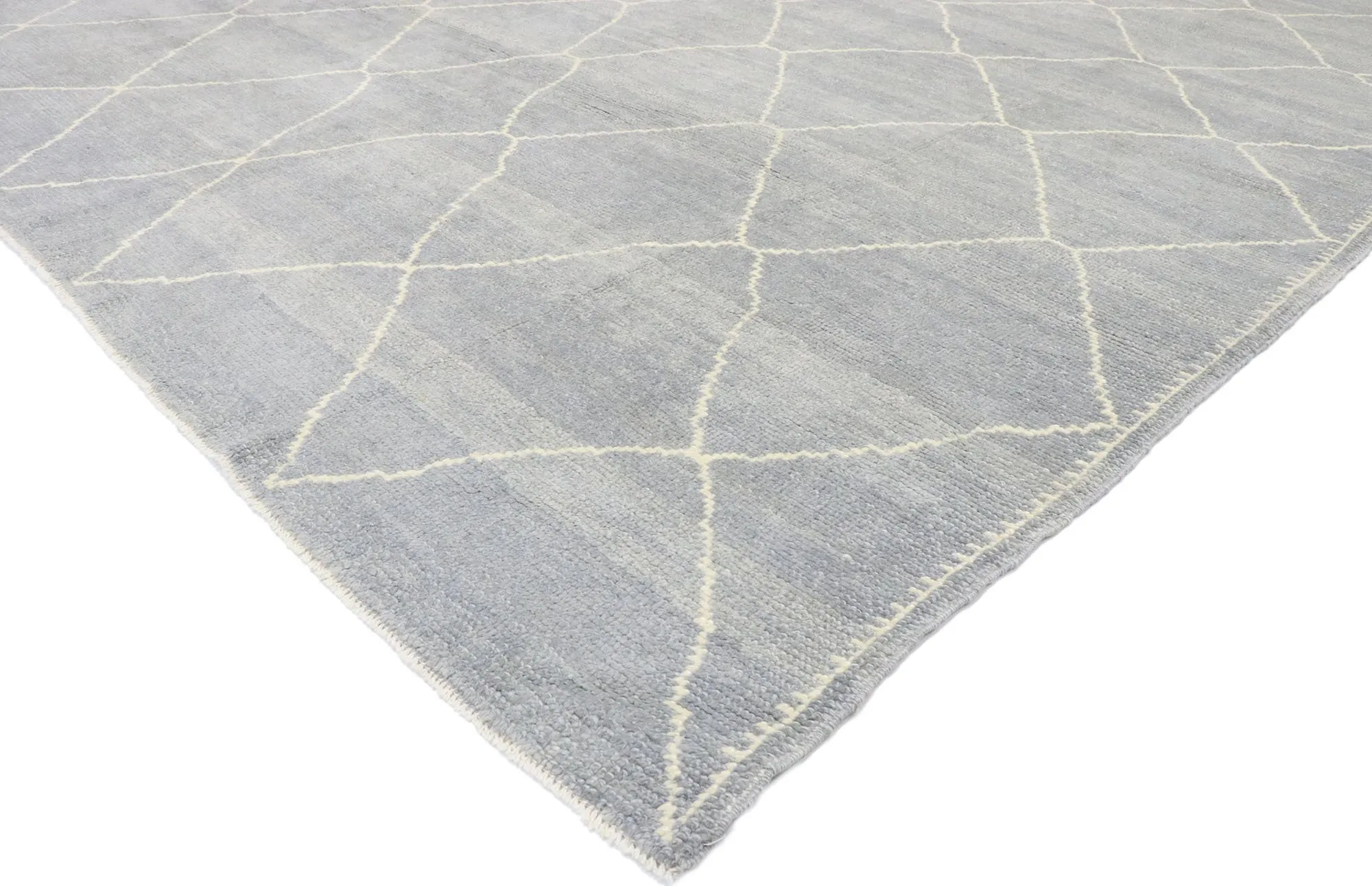 8'3" x 9' Gray Moroccan Trellis Rug - Esmaili Rugs & Antiques - Gray