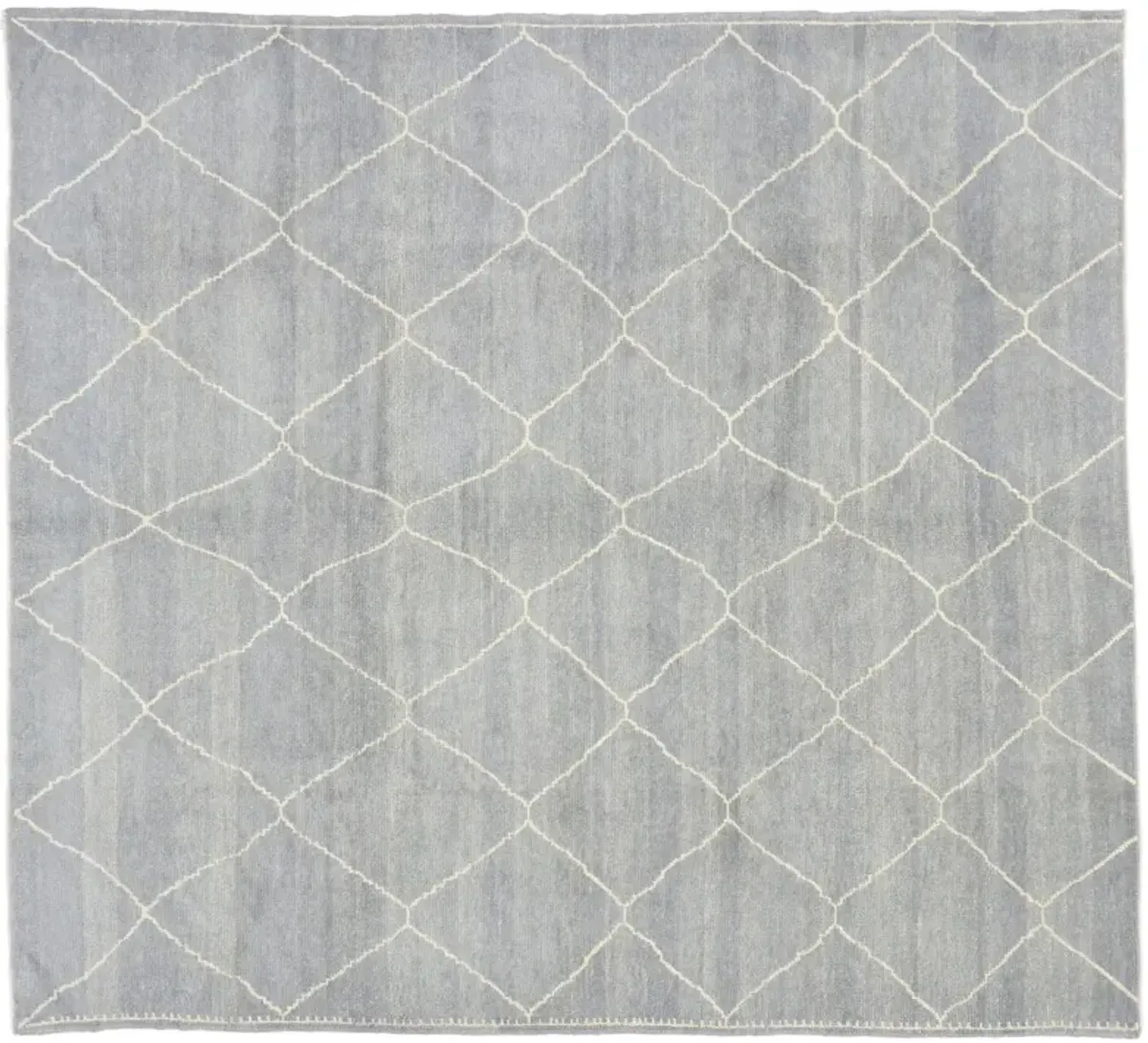 8'3" x 9' Gray Moroccan Trellis Rug - Esmaili Rugs & Antiques - Gray