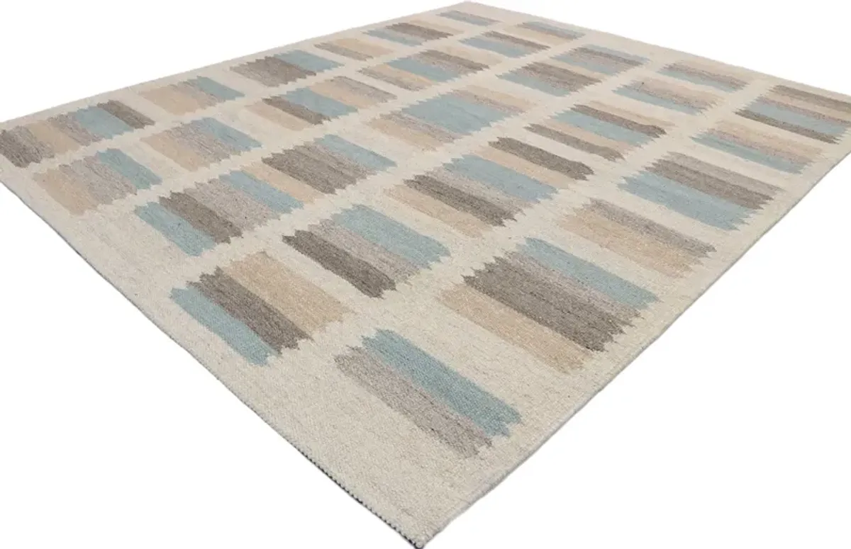 Swedish Style Kilim Rug - 8'2"x9'9" - Esmaili Rugs & Antiques - Beige - Beige