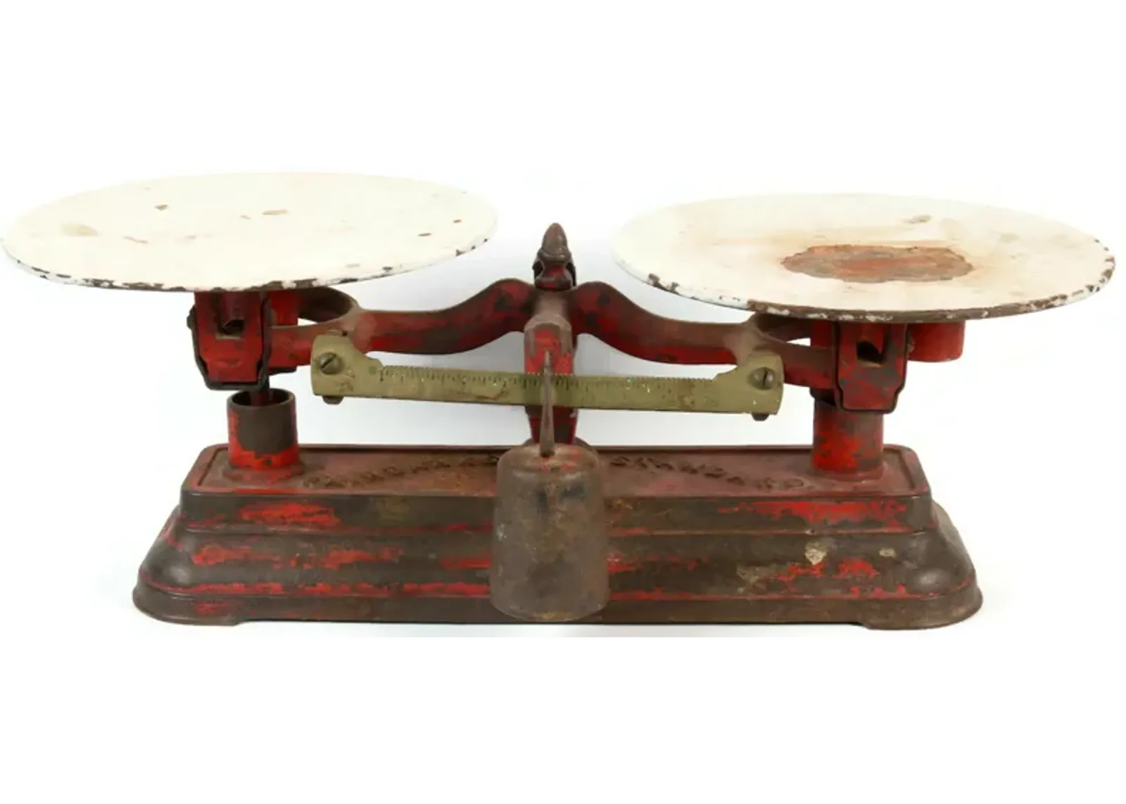 Antique Cast Iron Balance Scale - New England Mercantile - Red