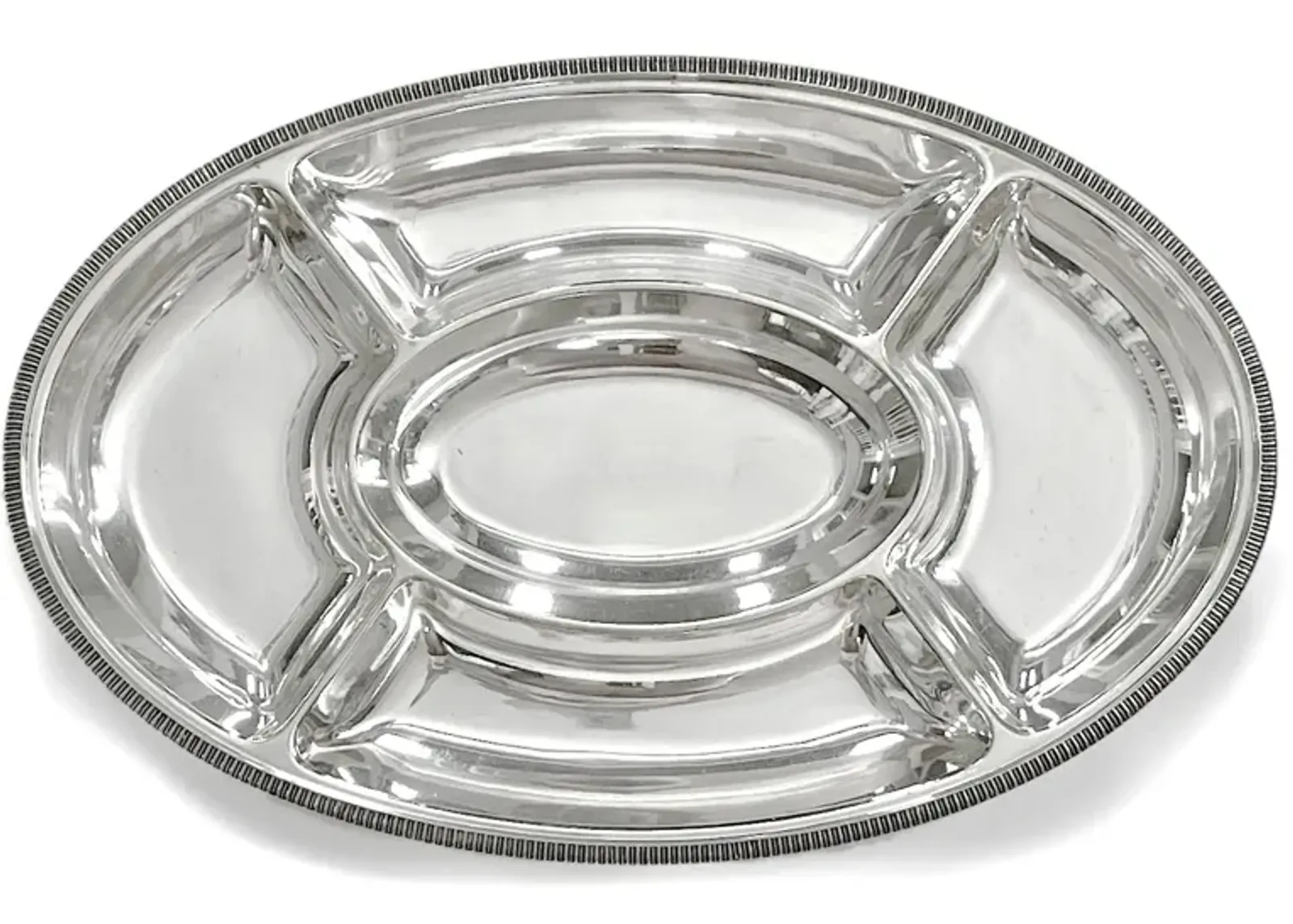 Midcentury Mappin & Webb Serving Tray - Rose Victoria - Silver