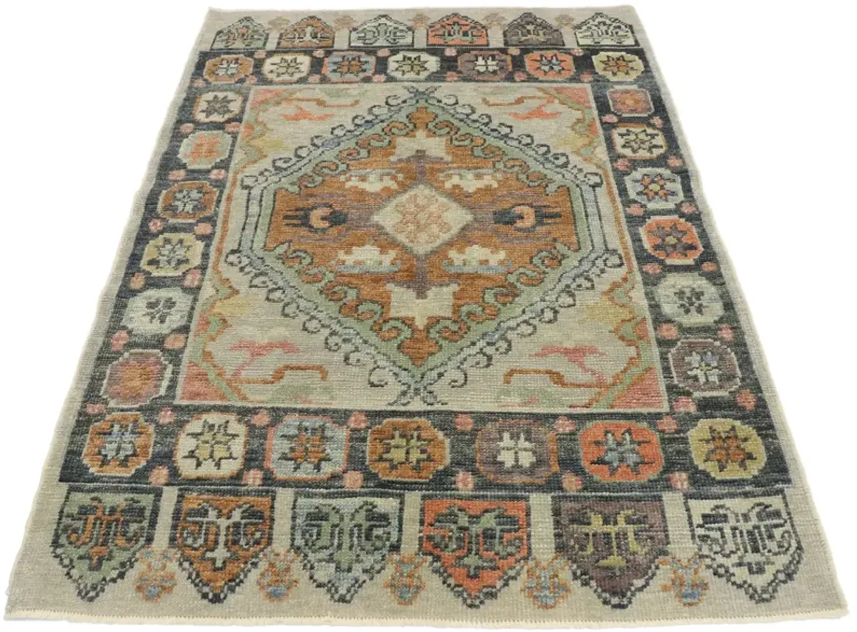 4' x 5'7" Turkish Oushak Rug - Esmaili Rugs & Antiques - Gray - Gray