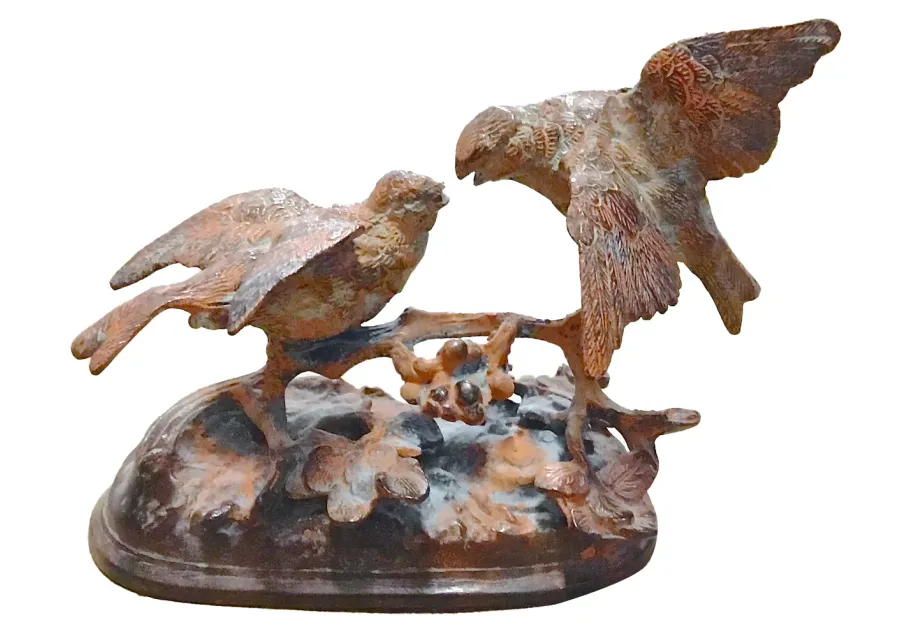 Wildbirds Bronze Sculpture - Vermilion Designs - Brown