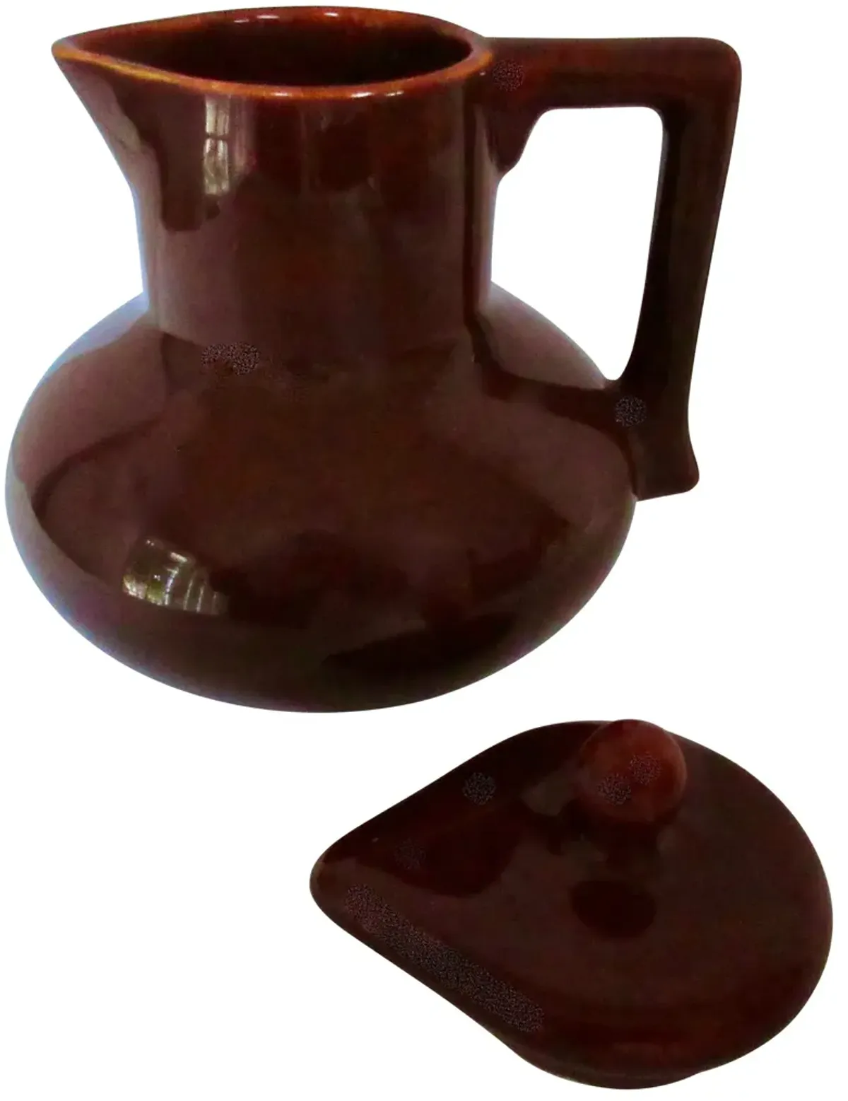 1930s California Pottery Jug with Lid - The Emporium Ltd. - Red