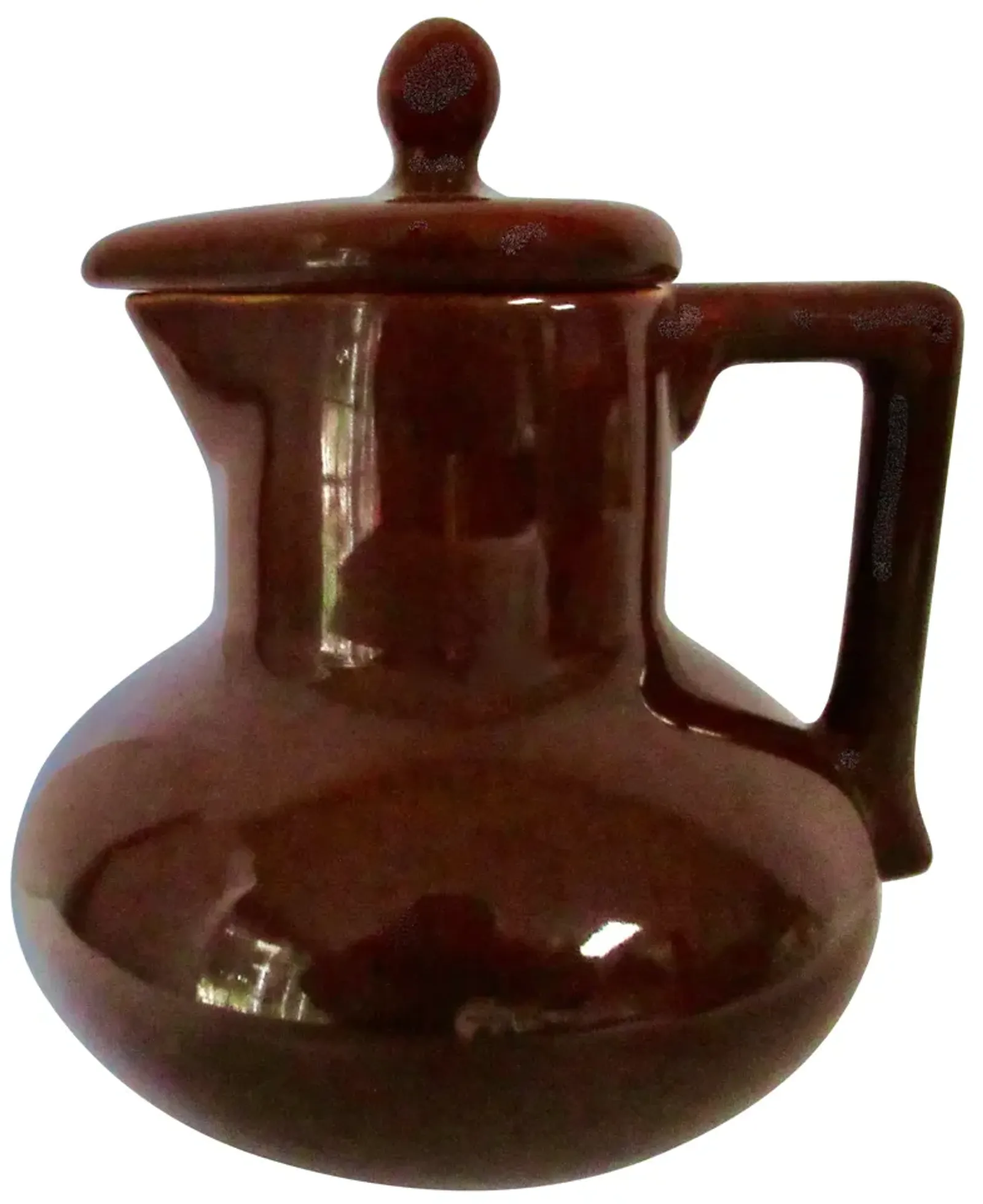 1930s California Pottery Jug with Lid - The Emporium Ltd. - Red