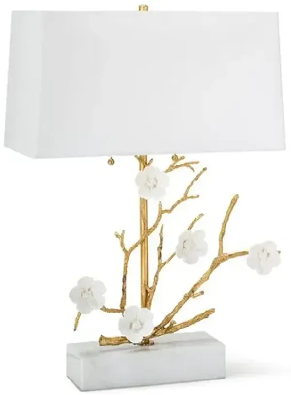 Cherise Floral Table Lamp - White/Gold - Regina Andrew