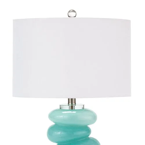 Stacked Pebble Table Lamp - Aqua - Regina Andrew