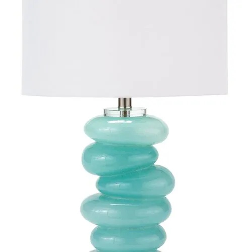 Stacked Pebble Table Lamp - Aqua - Regina Andrew