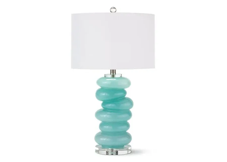 Stacked Pebble Table Lamp - Aqua - Regina Andrew