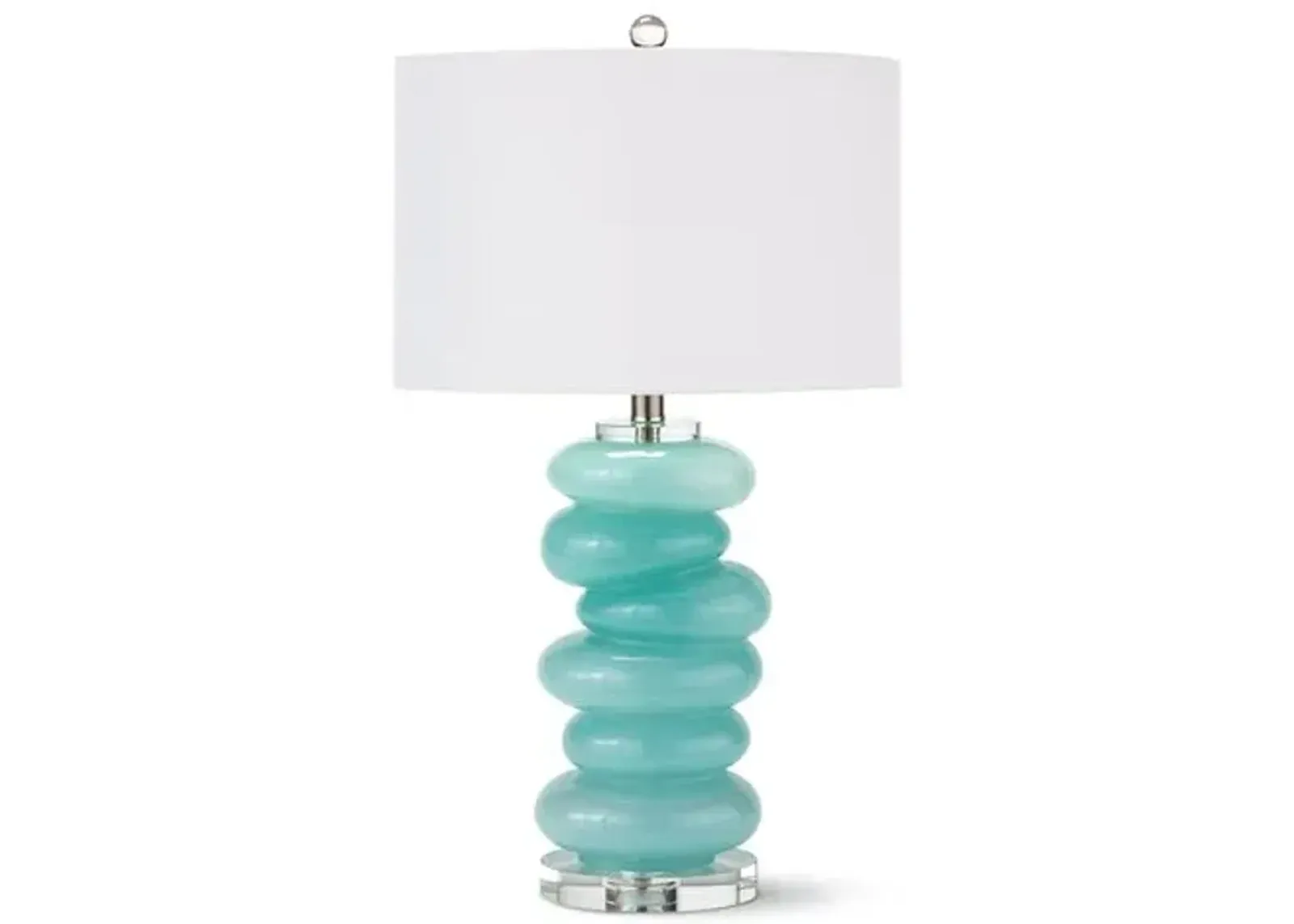 Stacked Pebble Table Lamp - Aqua - Regina Andrew