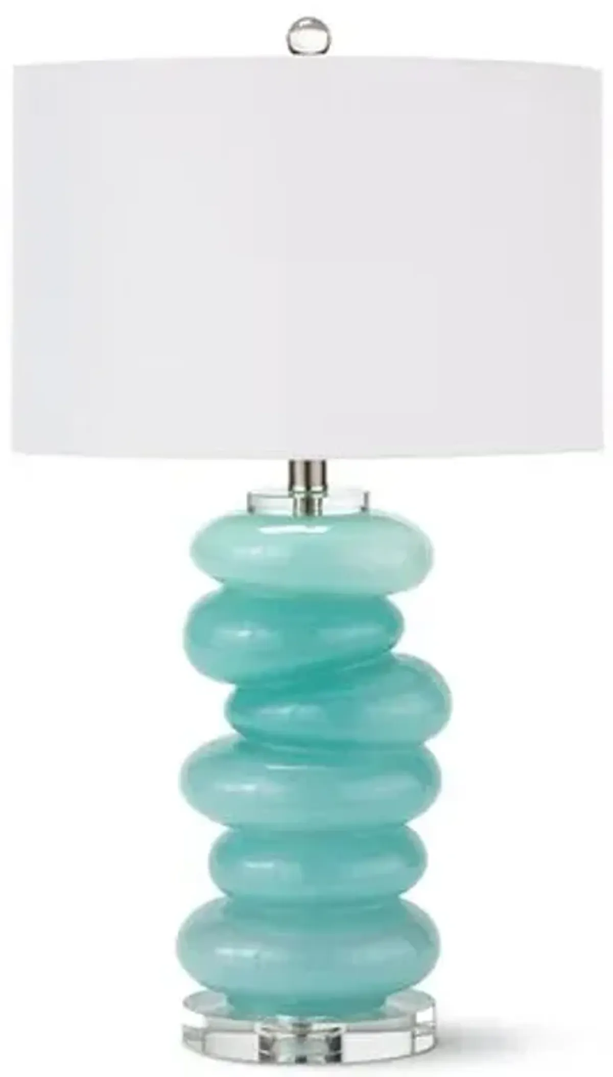 Stacked Pebble Table Lamp - Aqua - Regina Andrew