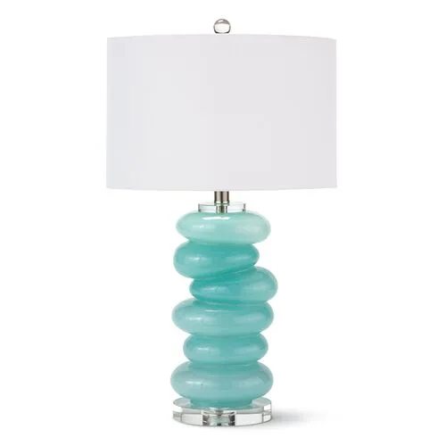 Stacked Pebble Table Lamp - Aqua - Regina Andrew