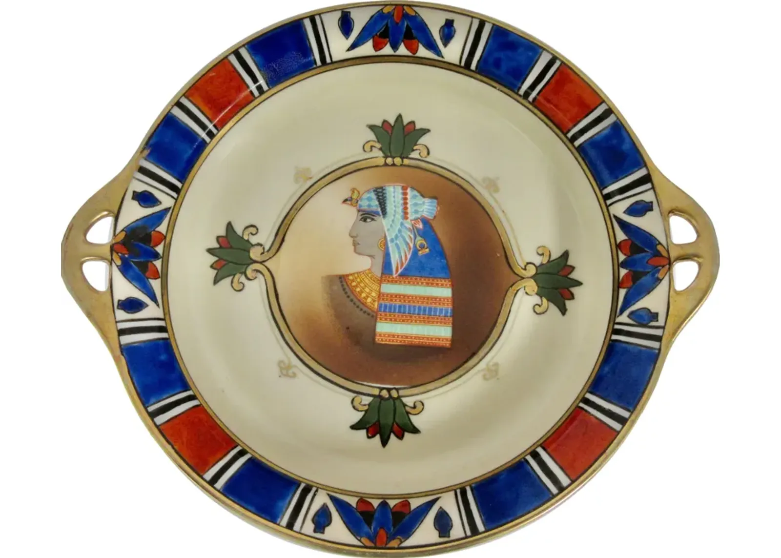 Early 1900s Egyptian Revival Bowl - The Emporium Ltd. - Blue