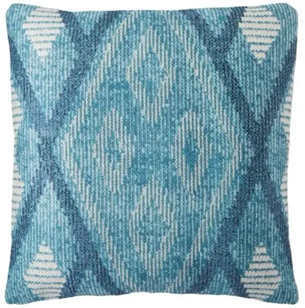 Sadler 22x22 Outdoor Pillow - Blue - Nikki Chu