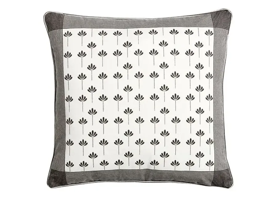 Kew Pillow - Ivory/Charcoal - Handcrafted