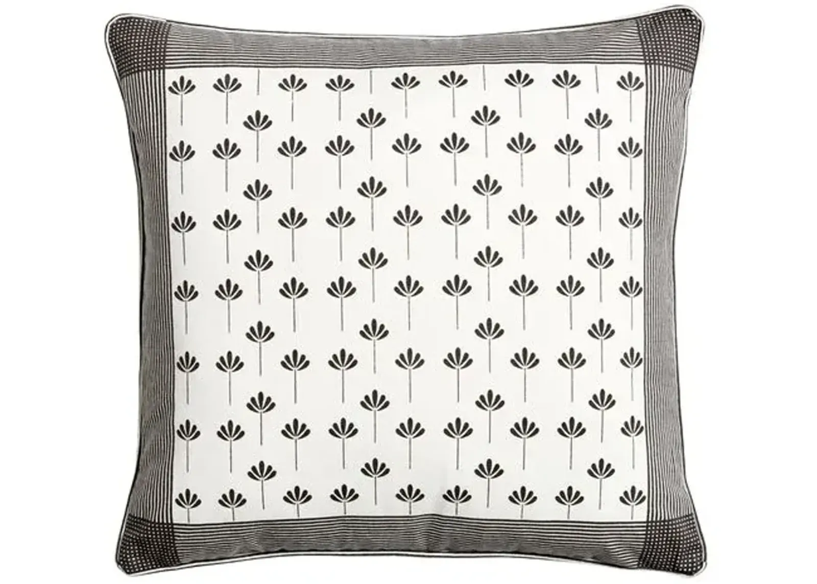 Kew Pillow - Ivory/Charcoal - Handcrafted