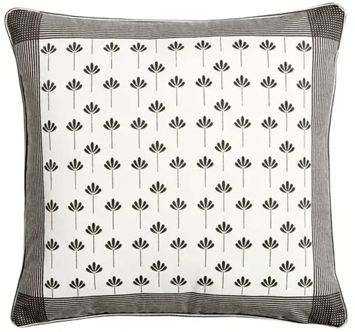 Kew Pillow - Ivory/Charcoal - Handcrafted