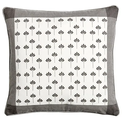 Kew Pillow - Ivory/Charcoal - Handcrafted