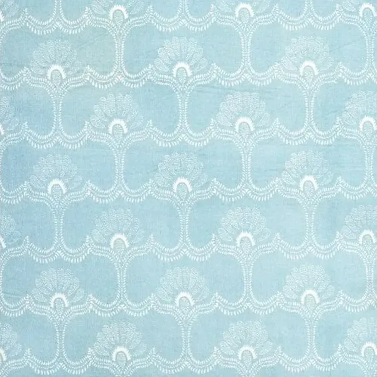 Saans Pillow - Ivory/Light Blue