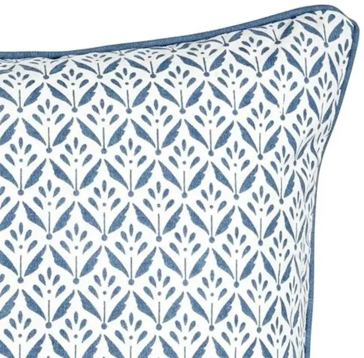 Azura Pillow - Ivory/Denim Blue