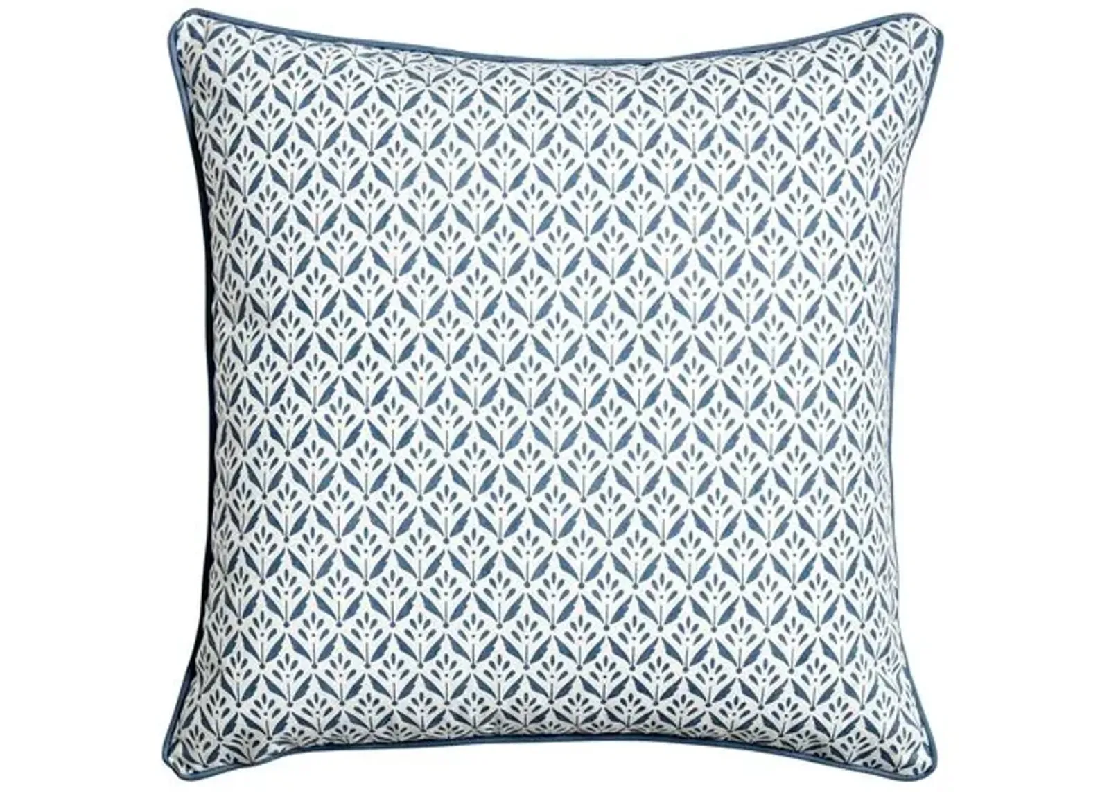 Azura Pillow - Ivory/Denim Blue