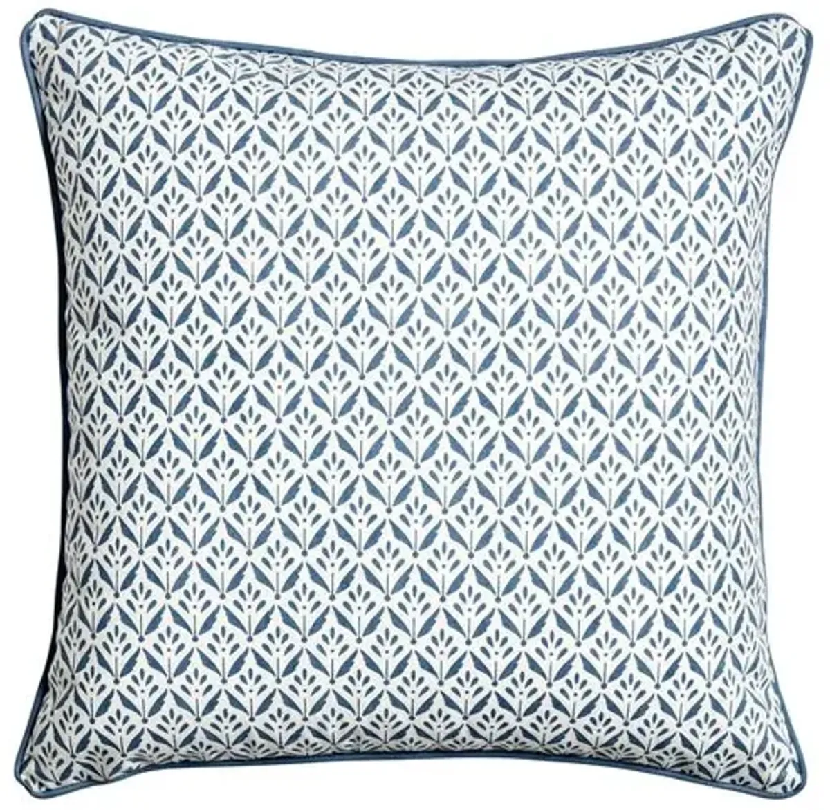 Azura Pillow - Ivory/Denim Blue