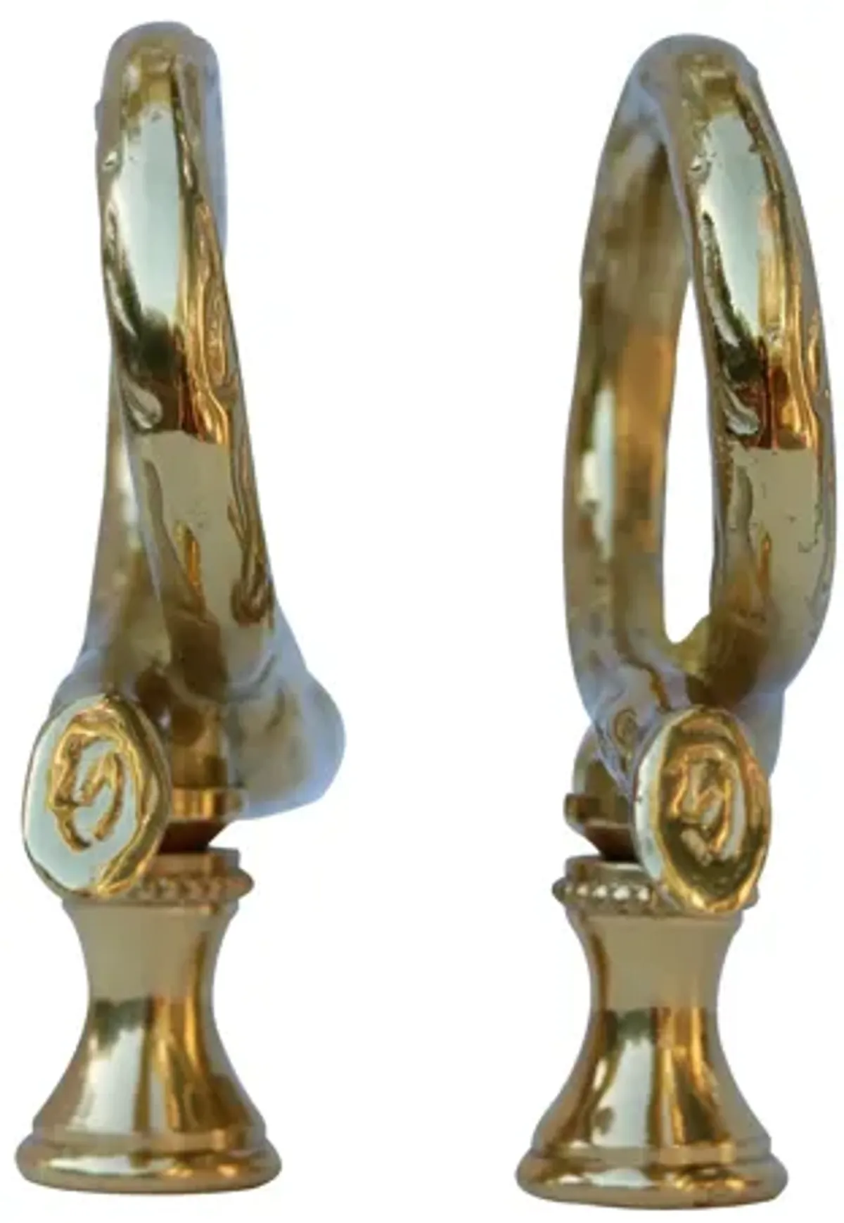 Brass Loop Lamp Finials - a Pair By Interesting Things - Gold - Fits a standard size lamp harp