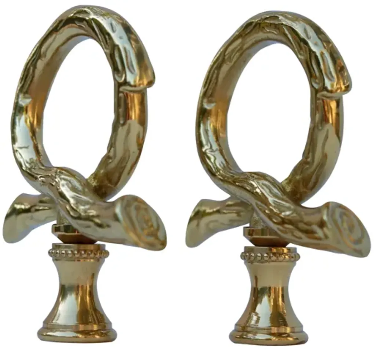 Brass Loop Lamp Finials - a Pair By Interesting Things - Gold - Fits a standard size lamp harp