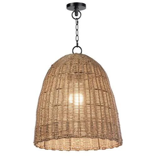 Coastal Living Beehive Small Outdoor Pendant - Natural - Regina Andrew - Beige