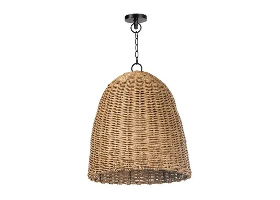 Coastal Living Beehive Small Outdoor Pendant - Natural - Regina Andrew - Beige