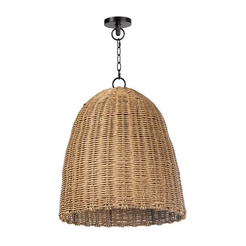 Coastal Living Beehive Small Outdoor Pendant - Natural - Regina Andrew - Beige