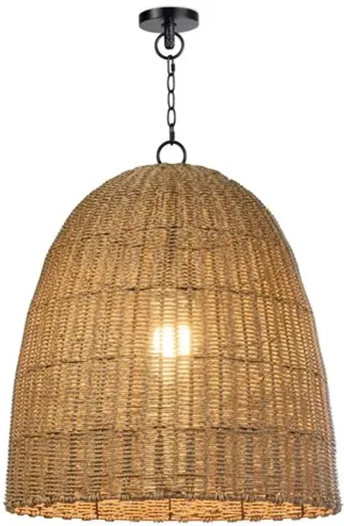 Coastal Living Beehive Large Outdoor Pendant - Natural - Regina Andrew - Beige