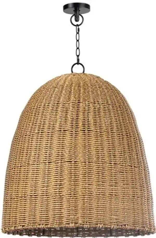Beehive Large Outdoor Pendant - Natural - Regina Andrew - Beige