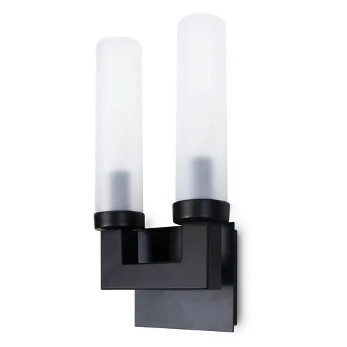 Coastal Living Montecito Double Outdoor Sconce - Black - Regina Andrew