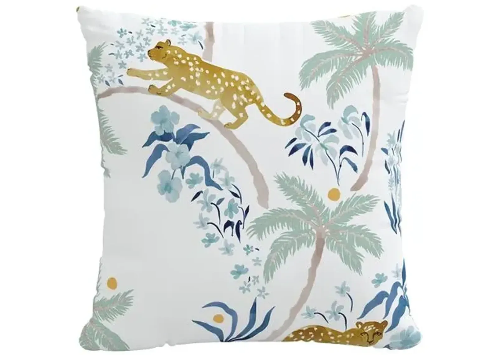 Palm Leopard Pillow - Handcrafted