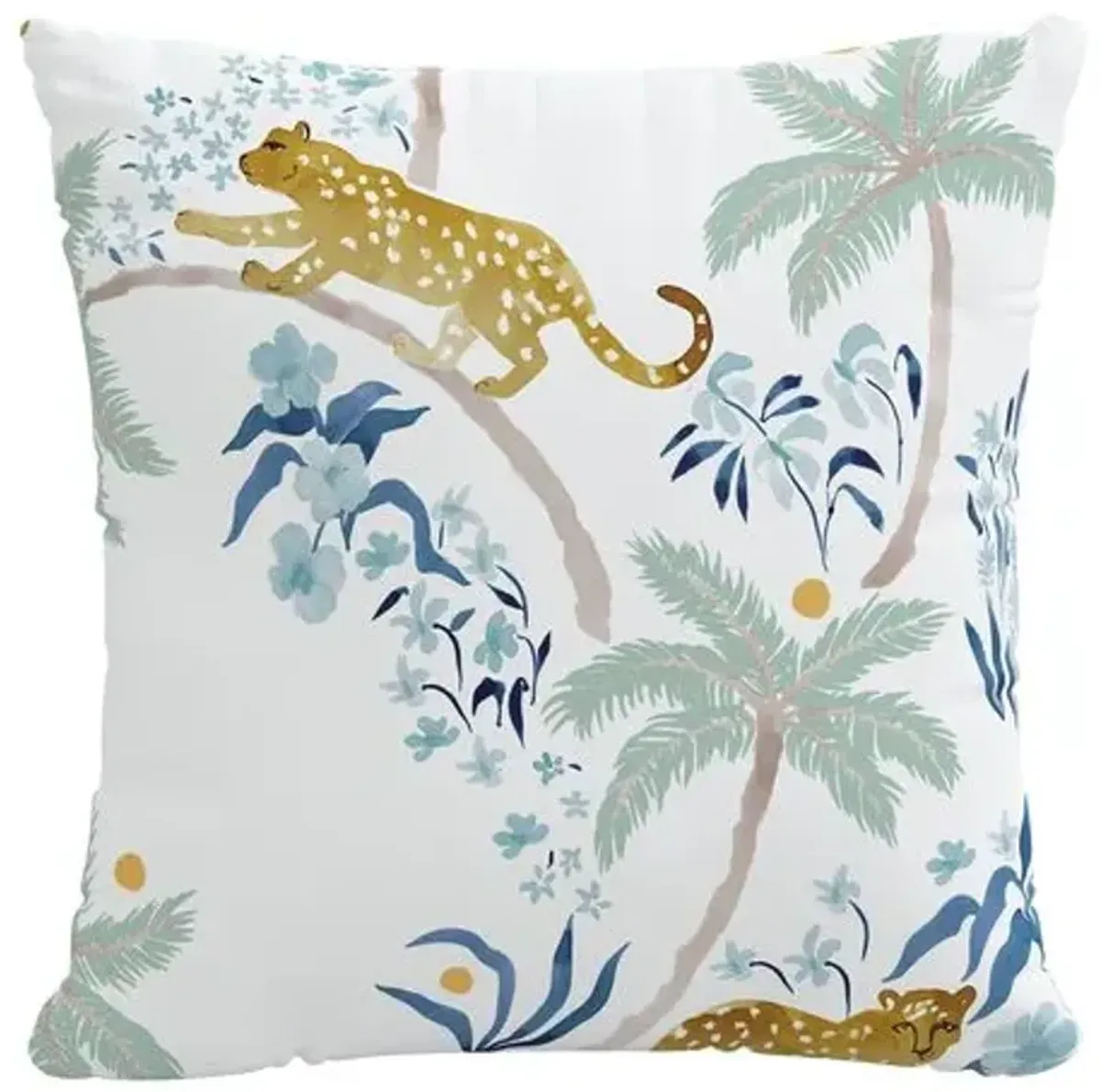 Palm Leopard Pillow - Handcrafted