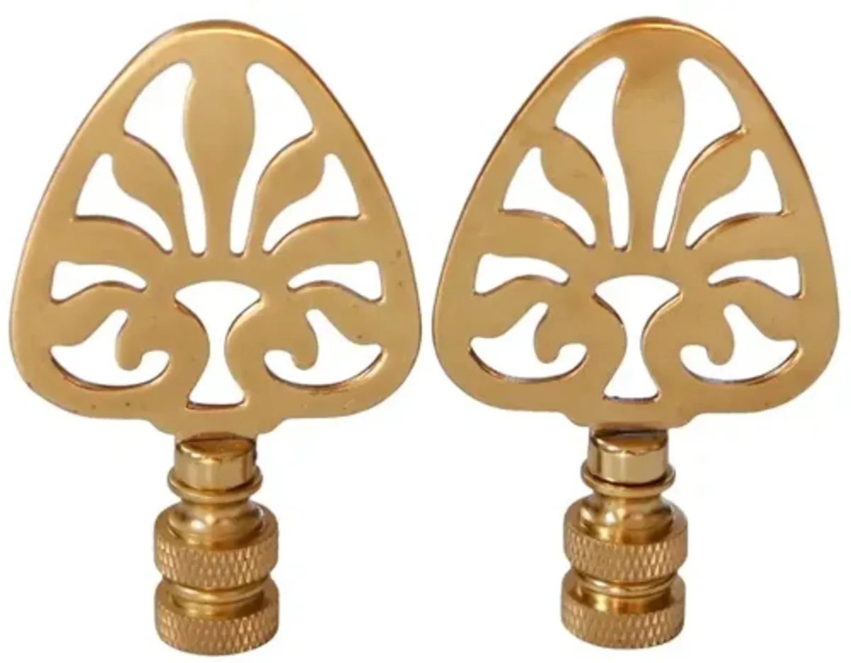 Brass Lamp Finials - a Pair