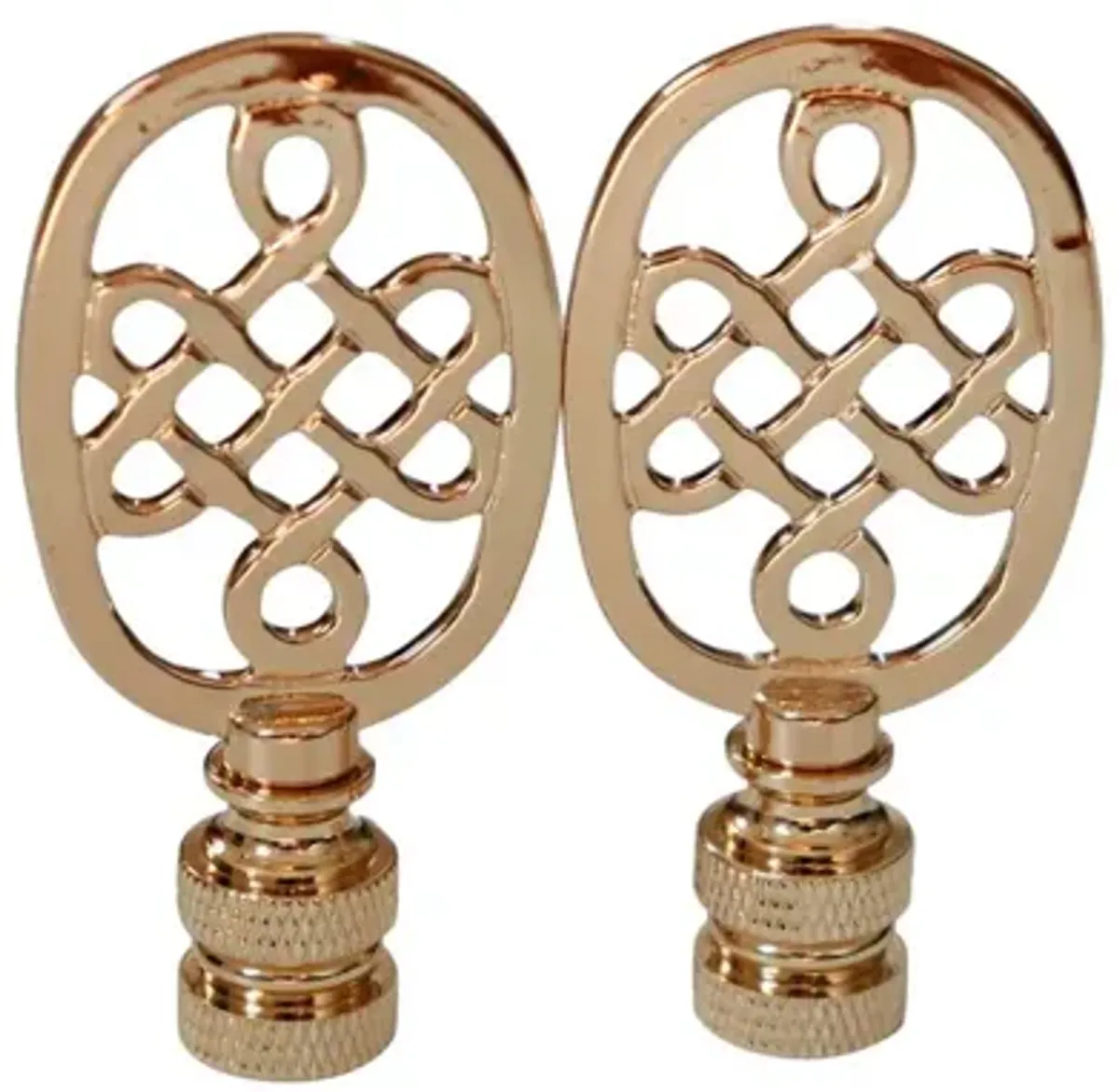 Oval Brass Lamp Finials - a Pair