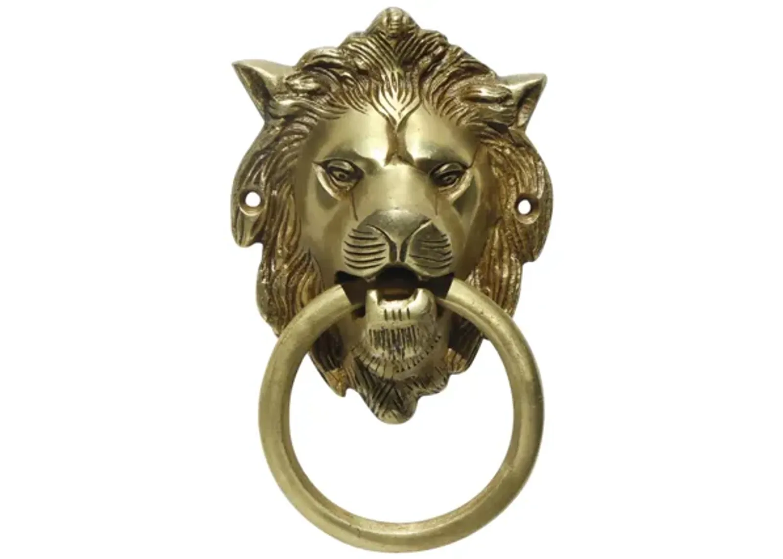 Brass Lion's Head Door Knocker - Interesting Things - Gold