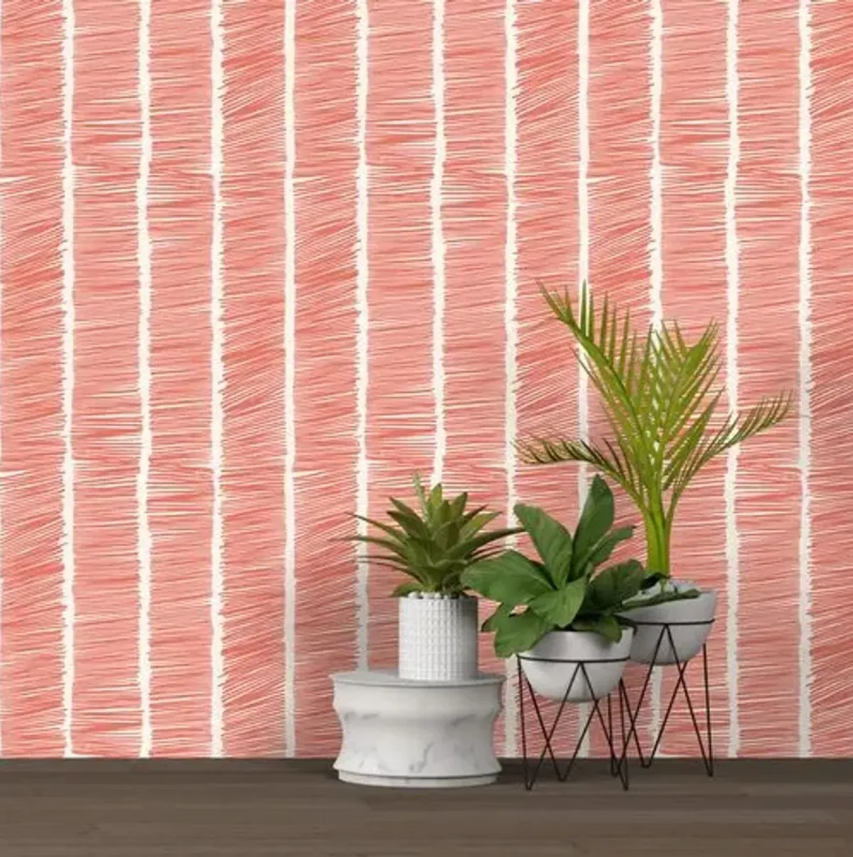 Hash Marks Susan Hable Wallpaper - Malibu - Soicher Marin - Pink