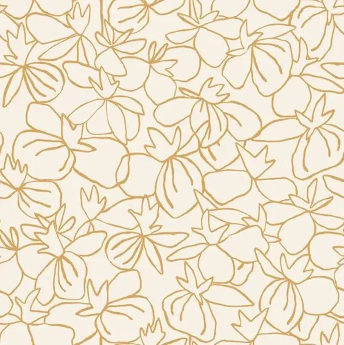 Flowers Susan Hable Wallpaper - Sunset - Soicher Marin - Gold