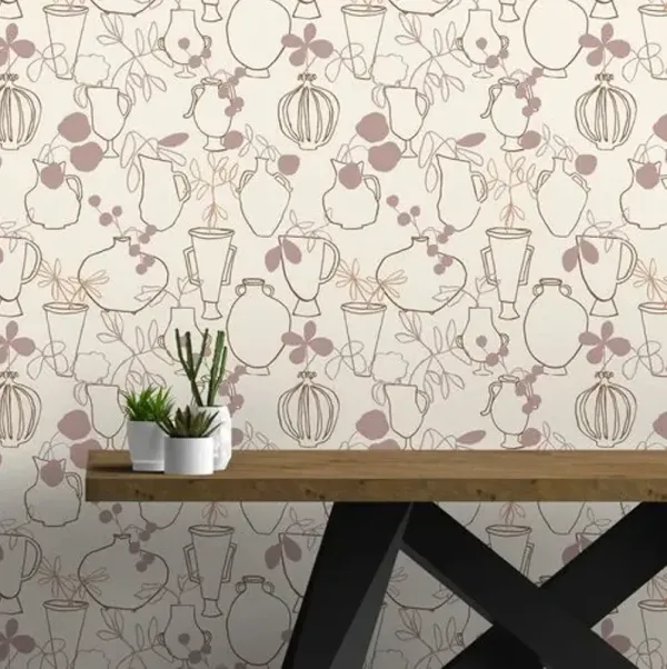 Susan Hable - Flower Vases Wallpaper - Tuscany - Soicher Marin